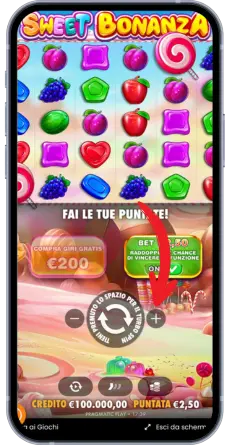 Scegli la puntata su Sweet Bonanza