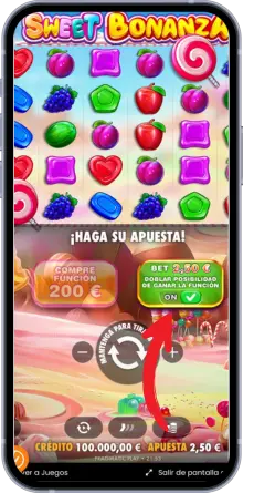 Activar Double Chance en Sweet Bonanza